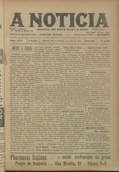 Capa de um dos jornais.