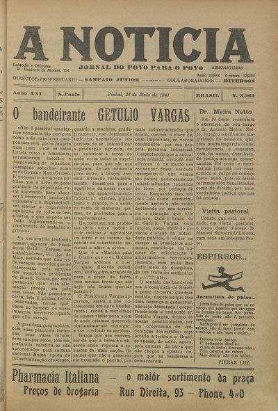 Capa de um dos jornais.