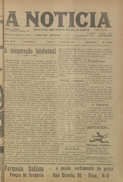Capa de um dos jornais.