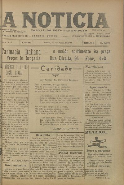 Capa de um dos jornais.