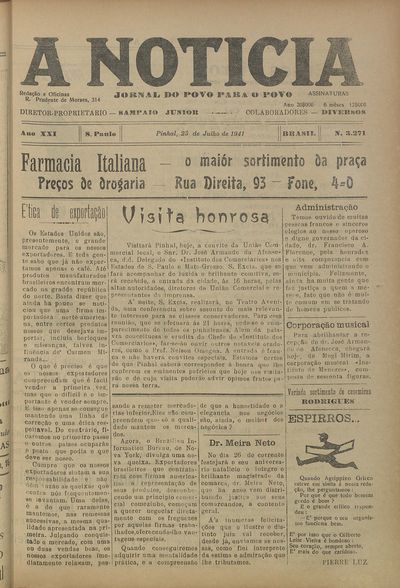 Capa de um dos jornais.