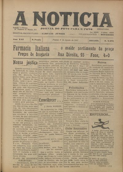 Capa de um dos jornais.