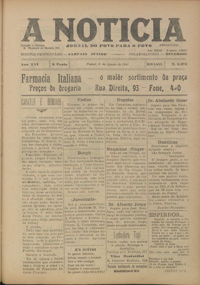 Capa de um dos jornais.