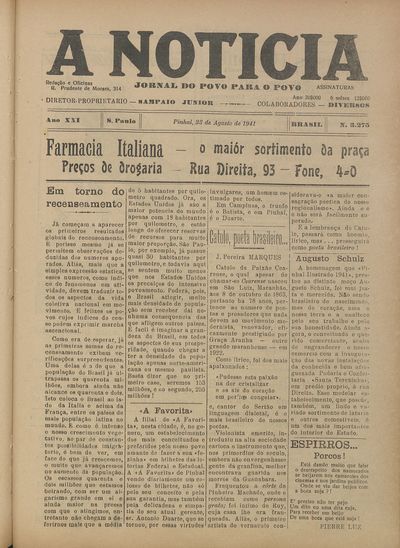 Capa de um dos jornais.