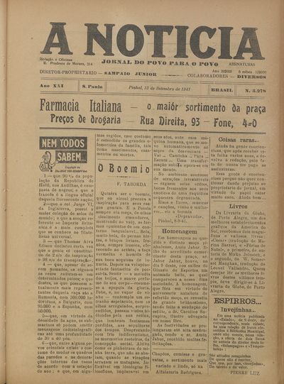 Capa de um dos jornais.