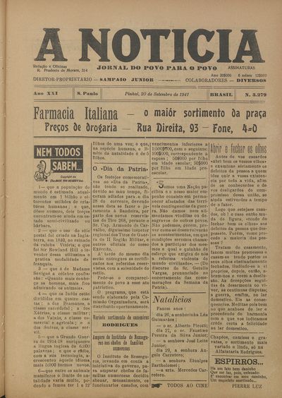 Capa de um dos jornais.