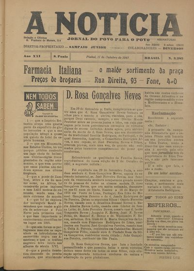 Capa de um dos jornais.