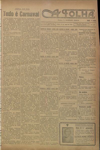 Capa de um dos jornais.