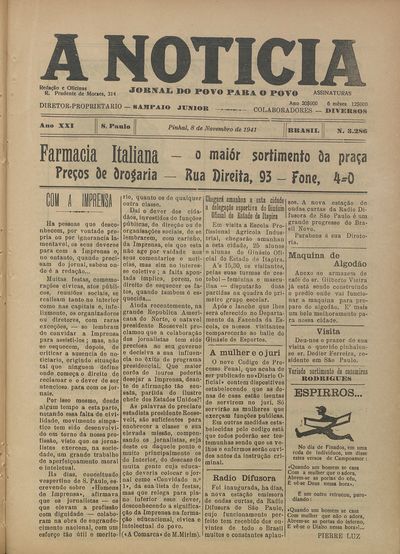 Capa de um dos jornais.