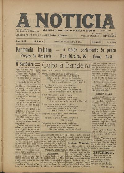 Capa de um dos jornais.