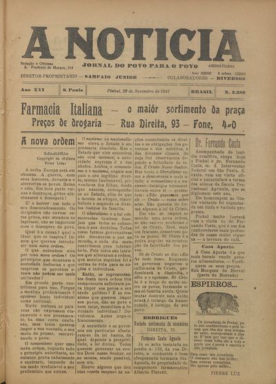 Capa de um dos jornais.