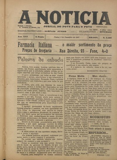 Capa de um dos jornais.