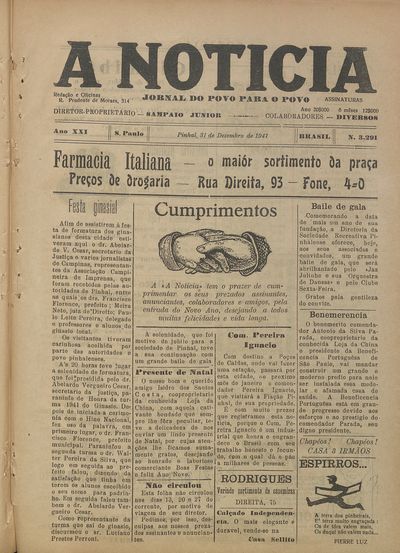 Capa de um dos jornais.