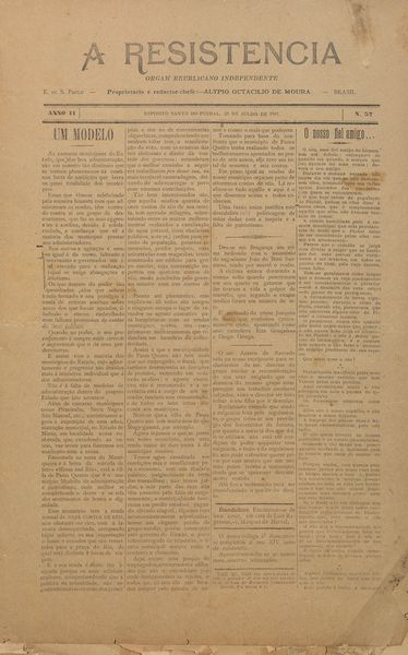 Capa de um dos jornais.