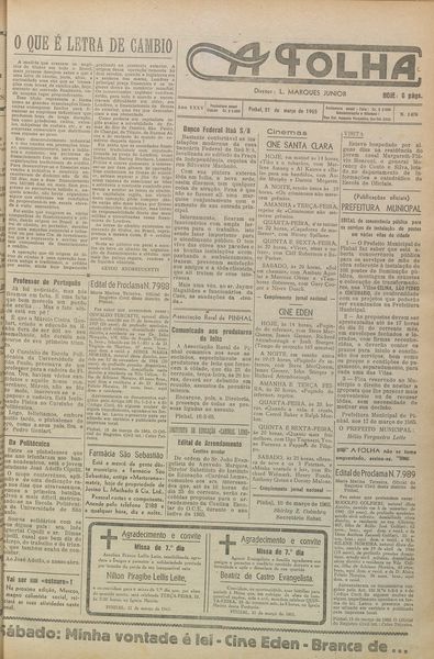 Capa de um dos jornais.