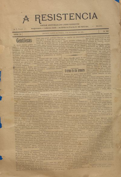 Capa de um dos jornais.