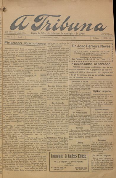 Capa de um dos jornais.