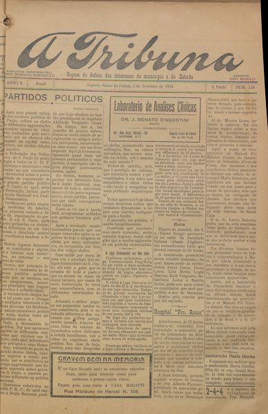 Capa de um dos jornais.