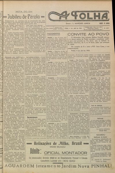 Capa de um dos jornais.
