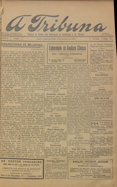 Capa de um dos jornais.