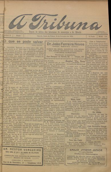 Capa de um dos jornais.