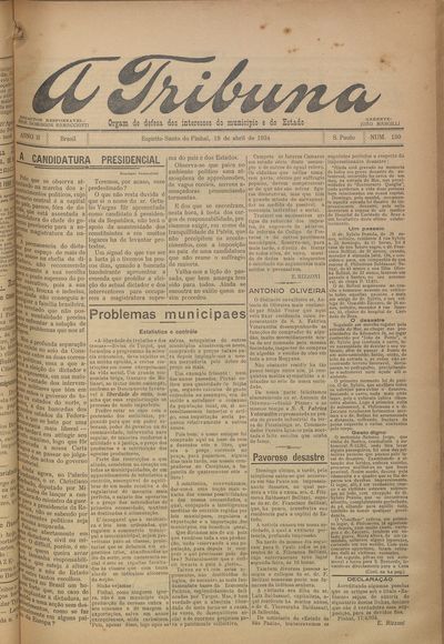Capa de um dos jornais.