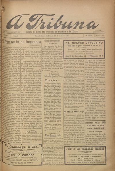 Capa de um dos jornais.