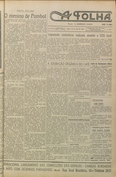 Capa de um dos jornais.