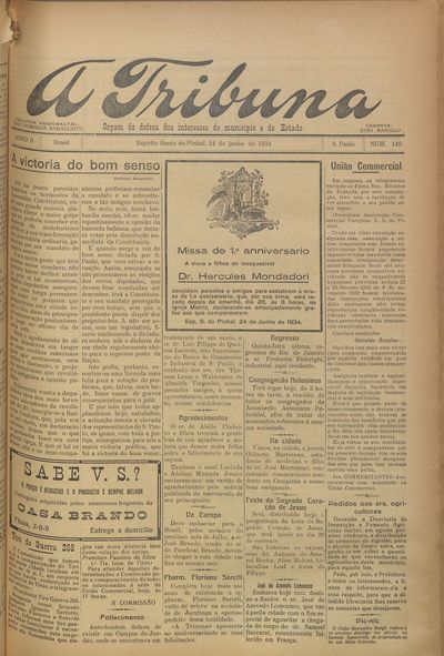Capa de um dos jornais.