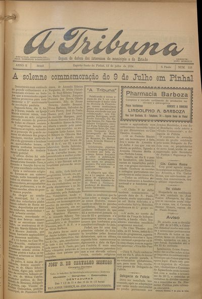 Capa de um dos jornais.