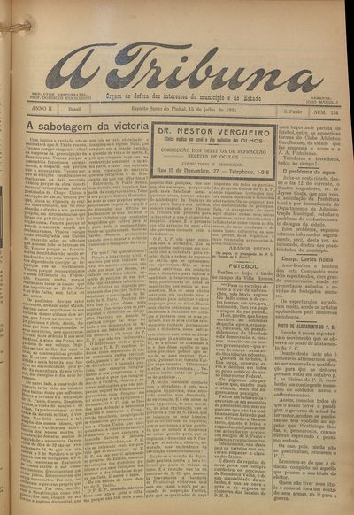 Capa de um dos jornais.