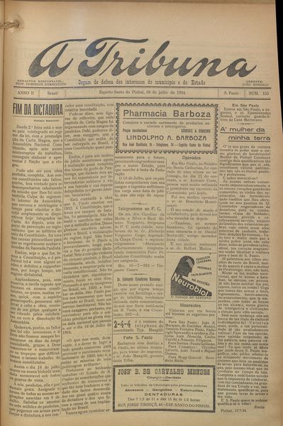 Capa de um dos jornais.