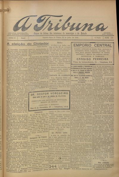 Capa de um dos jornais.