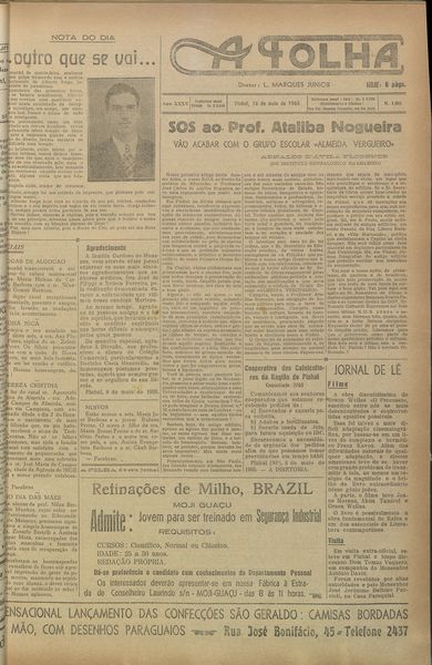 Capa de um dos jornais.