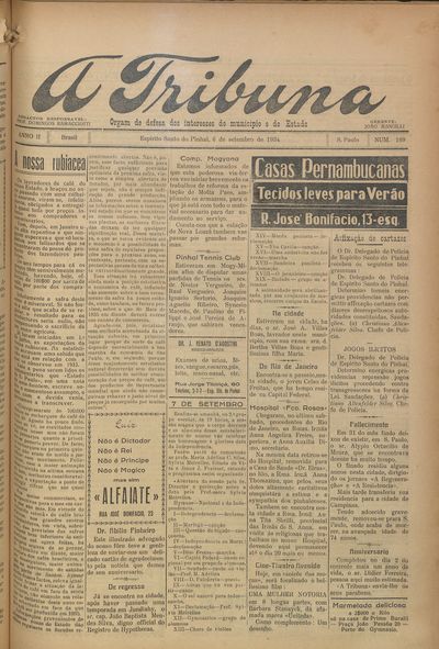 Capa de um dos jornais.