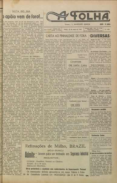 Capa de um dos jornais.