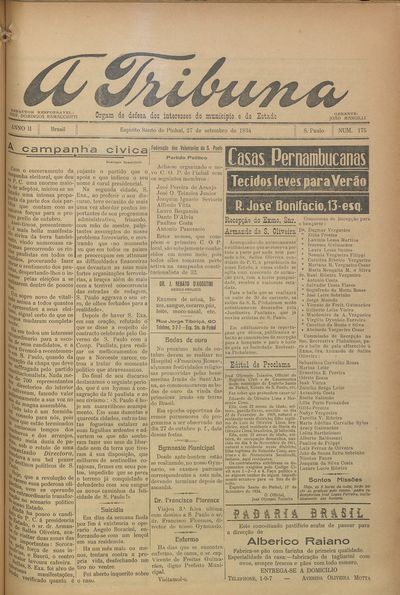 Capa de um dos jornais.