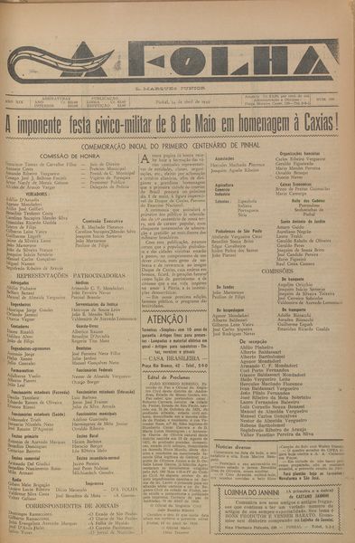 Capa de um dos jornais.