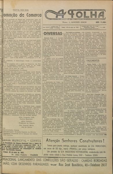 Capa de um dos jornais.