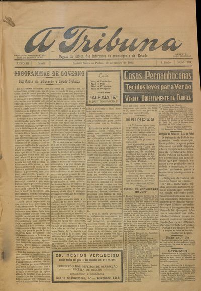 Capa de um dos jornais.