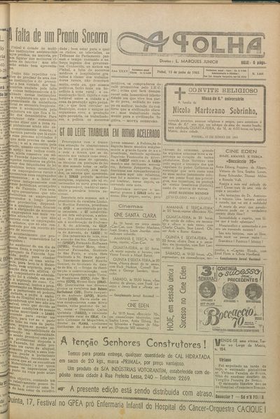 Capa de um dos jornais.