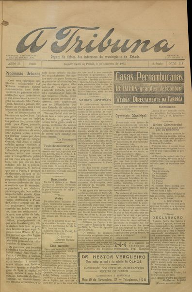Capa de um dos jornais.