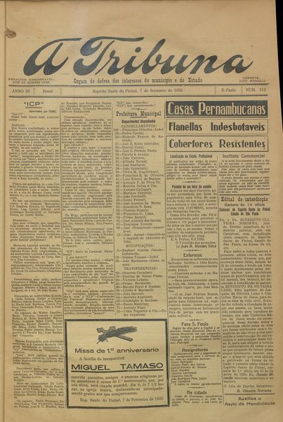 Capa de um dos jornais.