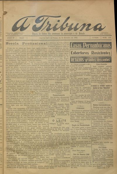Capa de um dos jornais.