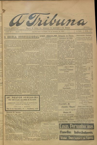 Capa de um dos jornais.