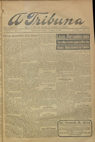 Capa de um dos jornais.