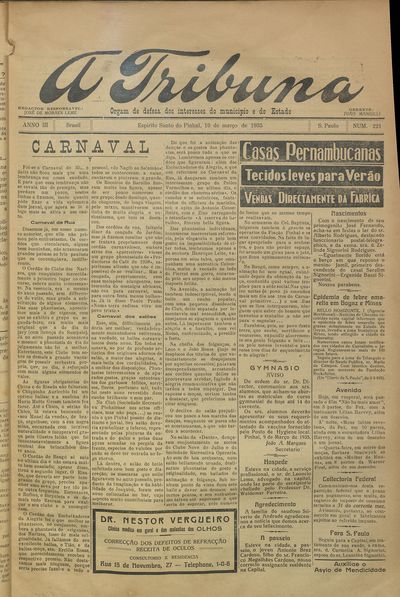 Capa de um dos jornais.