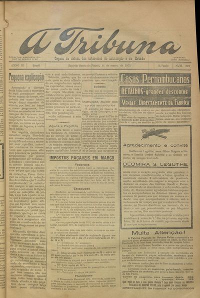 Capa de um dos jornais.