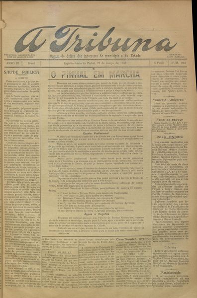 Capa de um dos jornais.