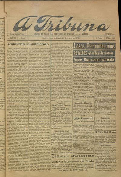 Capa de um dos jornais.